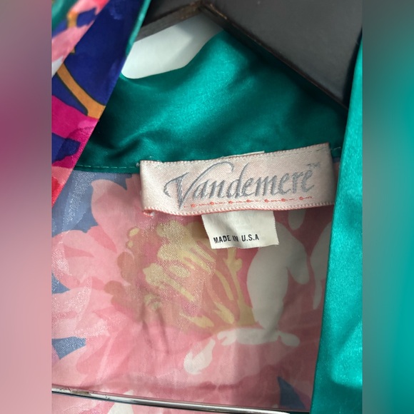 Vintage Vandemere Floral Robe Duster Made in USA • Belted • Resort Cover Up S/M - Picture 3 of 5